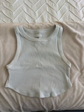 Monday Swimwear Ribbed Cropped Tank Top - White